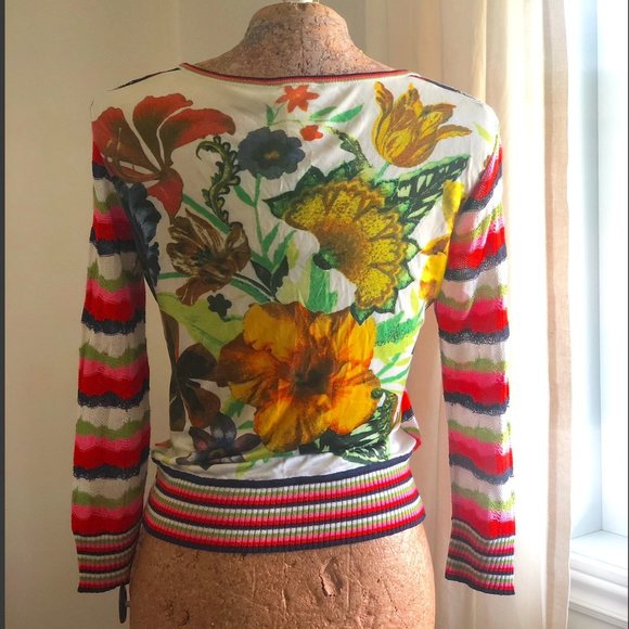 Vintage Bazar de Christian Lacroix print back knit cardigan - Picture 2 of 10